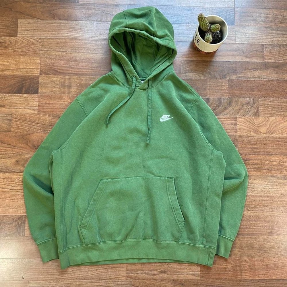 Vintage VTG Y2K Green Mini Logo Mini Swoosh Nike Hoodie